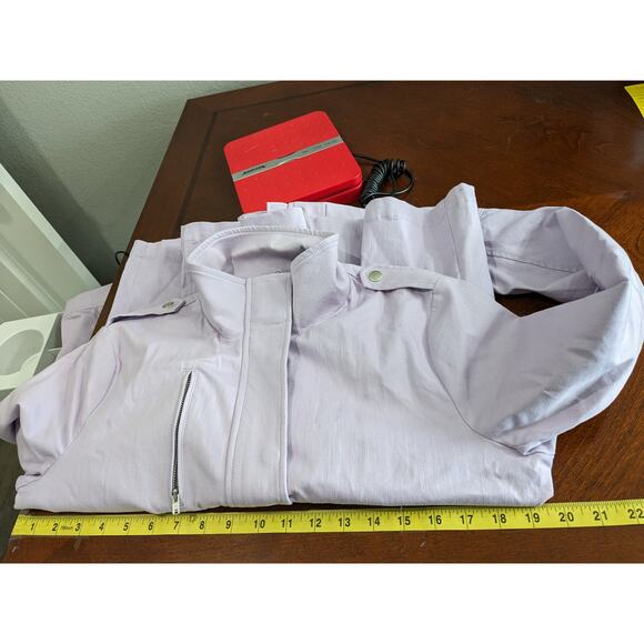 Eden Society‎ Zip Up Jacket Purple M Cargo Military Stretchable Waist Zip Pocket - Picture 10 of 12